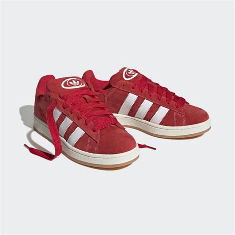 red adidas campus shoes